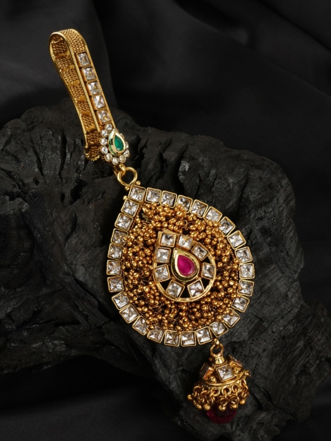 

FIROZA Gold Plated White CZ Studded Key Waist Chain