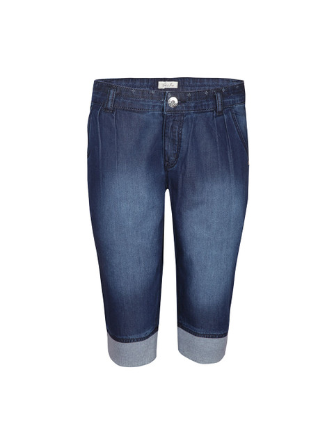 

Gini and Jony Girls Blue Solid Regular Fit Capris