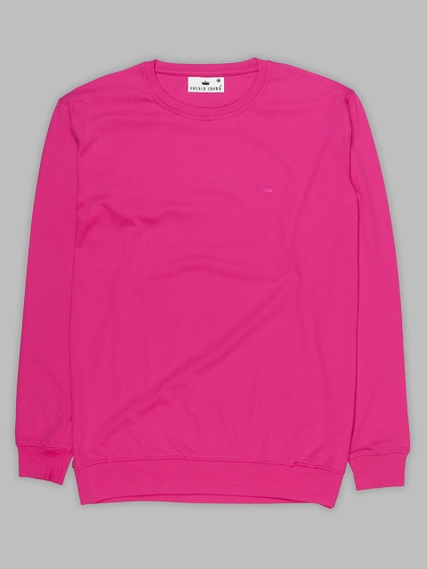 

FRENCH CROWN Men Pink Full Sleeves Cotton Sweatshirt