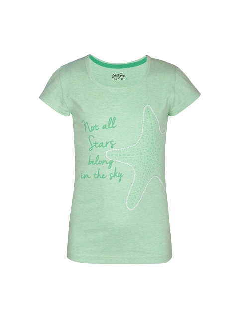 

Gini and Jony Girls Green Printed Top