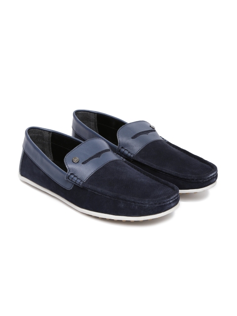 

Carlton London Men Navy Blue Suede Loafers