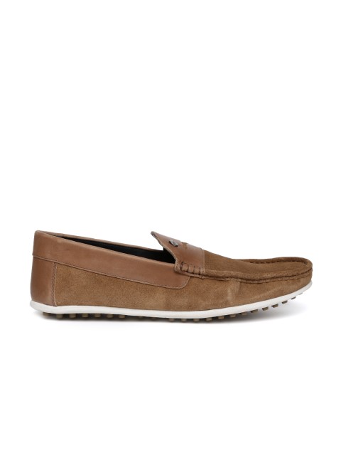 

Carlton London Men Tan Brown Suede Loafers