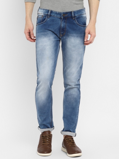

Routeen Men Blue Slim Fit Heavy Fade Stretchable Jeans