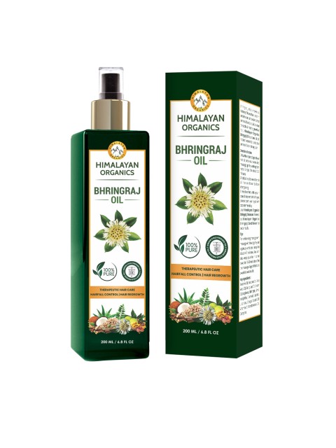 

Himalayan Organics 100% Pure Cold Pressed Bhringraj Oil For Hairfall Control - 200 ml, White