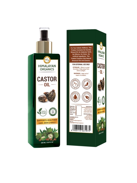 

Himalayan Organics 100% Pure Cold Pressed Castor Oil For Healthier Hair & Skin - 200 ml, White