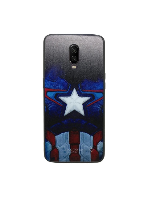 

macmerise Black & Blue Cap Am Suit Printed OnePlus 6T Lumous LED Phone Back Case