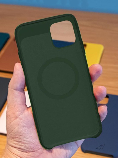 

macmerise Olive Green Solid Magsafe Silicone Case for iPhone 12 Pro