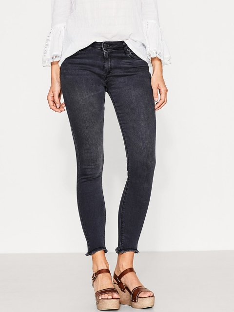 

ESPRIT Women Charcoal Skinny Fit Ankle-Length Stretchable Jeans