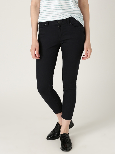 

ESPRIT Women Black Skinny Fit Cropped Stretchable Jeans