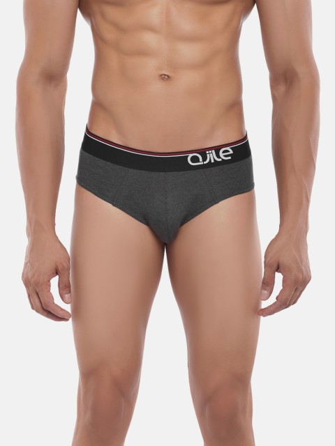

Ajile by Pantaloons Men Grey Solid Cotton Basic Briefs