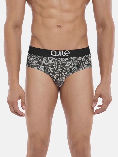 

Ajile by Pantaloons Men Grey Printed Cotton Basic Briefs