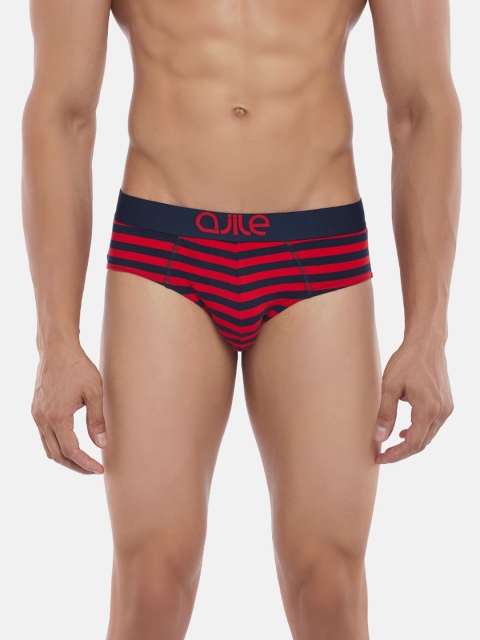 

Ajile by Pantaloons Men Burgundy & Blue Striped Briefs 8905500073306