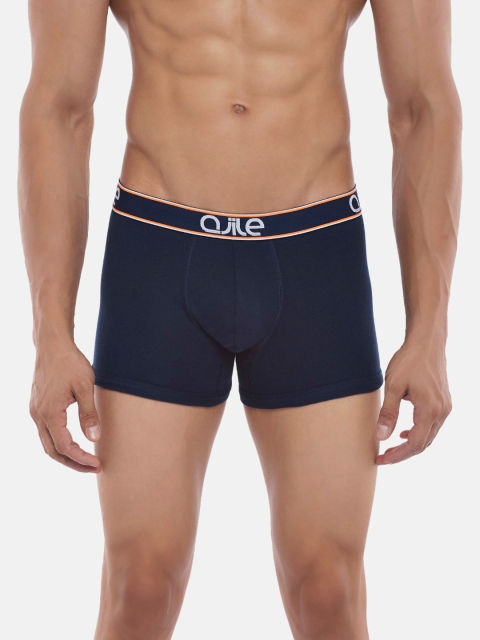 

Ajile by Pantaloons Men Navy-Blue Solid Cotton Trunk