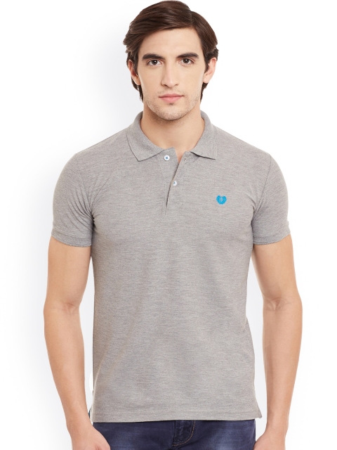 

Duke Men Grey Solid Polo Collar T-shirt
