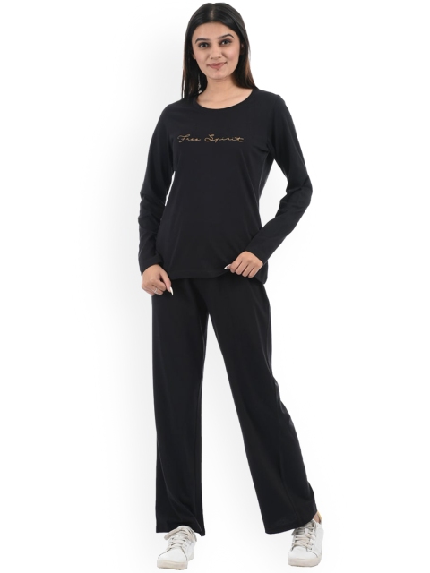 

ONEWAY Women Black Printed Night suit