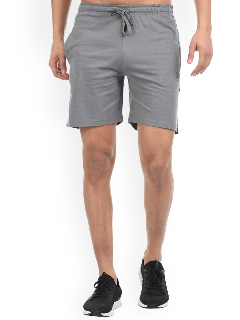 

Cloak & Decker by Monte Carlo Men Grey Solid Cotton Shorts