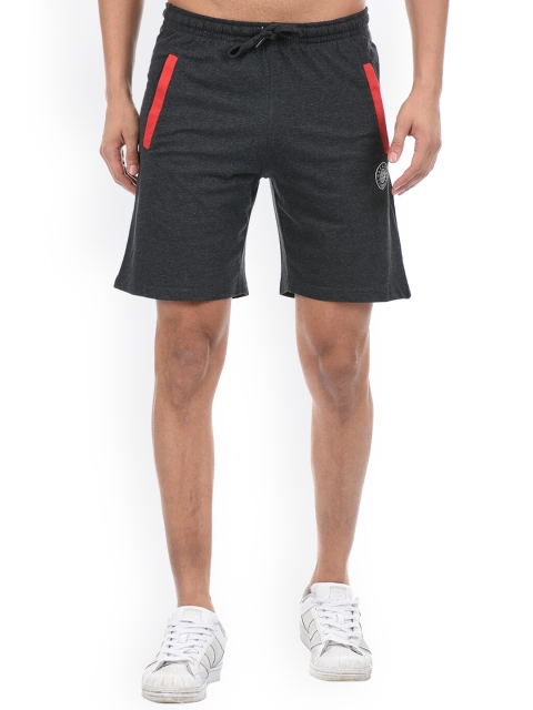 

Cloak & Decker by Monte Carlo Men Charcoal Solid Bermuda Shorts