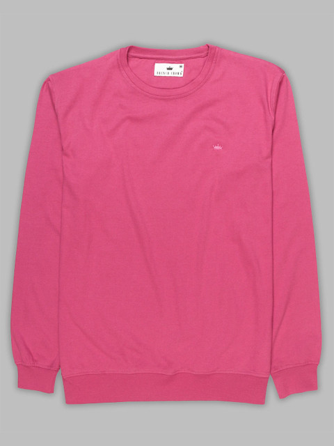 

FRENCH CROWN Men Pink Solid Regular Fit T-shirt