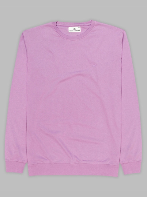 

FRENCH CROWN Men Pink & pastel lavender Colourblocked High Neck Drop-Shoulder Sleeves Applique T-shirt