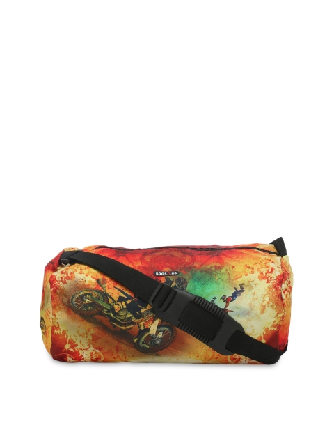 

Bags.R.us Unisex Orange Printed Duffel Bag