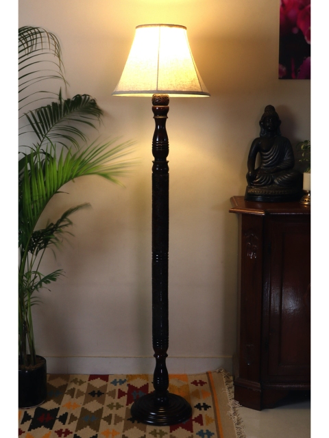 

nakshikathaa Brown & White Solid Floor Lamp