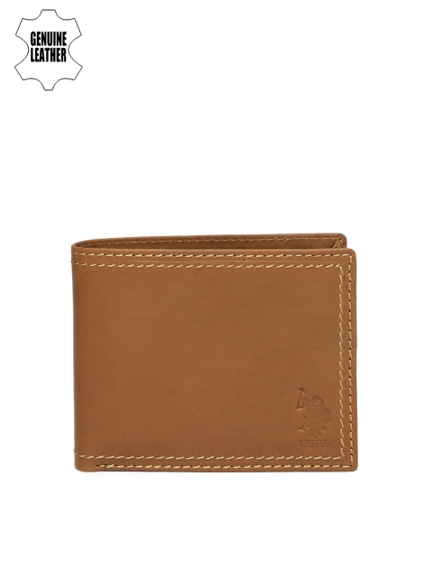 

U.S. Polo Assn. Men Tan Brown Solid Two Fold Wallet