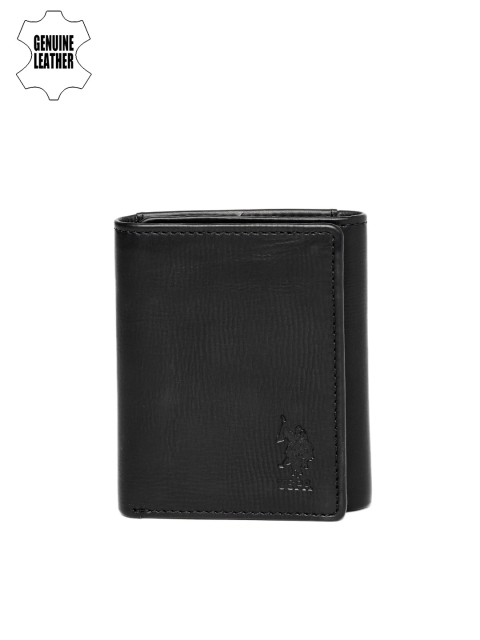 

U.S. Polo Assn. Men Black Solid Three Fold Wallet