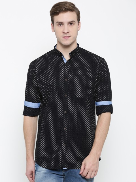 

Nature Casuals Men Black Slim Fit Printed Casual Shirt