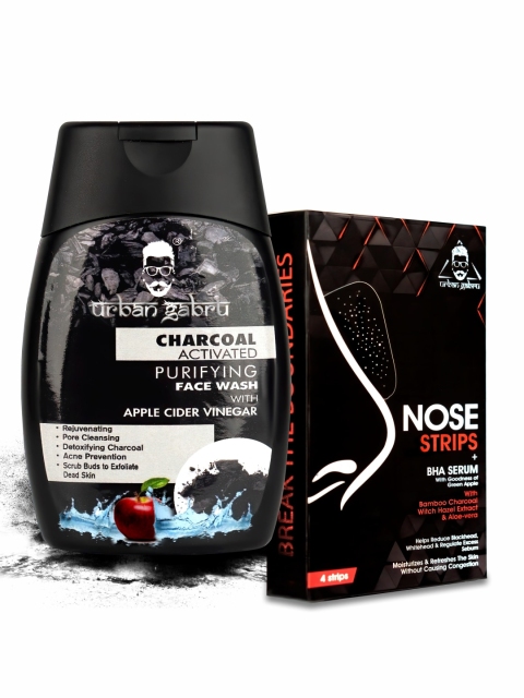 

URBANGABRU Nose Strips Blackhead Remover with Charcoal Face Wash, Multi