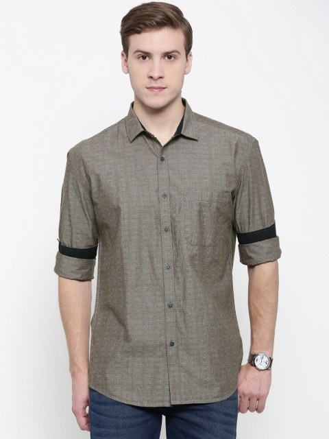 

Nature Casuals Men Brown Slim Fit Self Design Casual Shirt