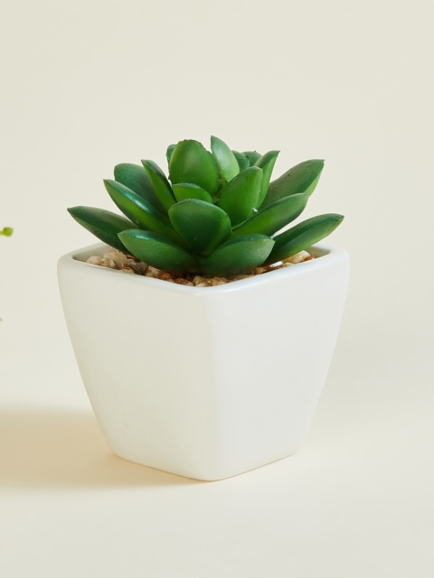 

Home Centre White Solid Ceramic Small Artificial Potted Planter