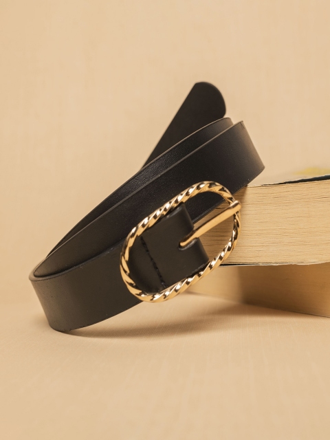 

Jewelz Women Black Wide Leather Belt