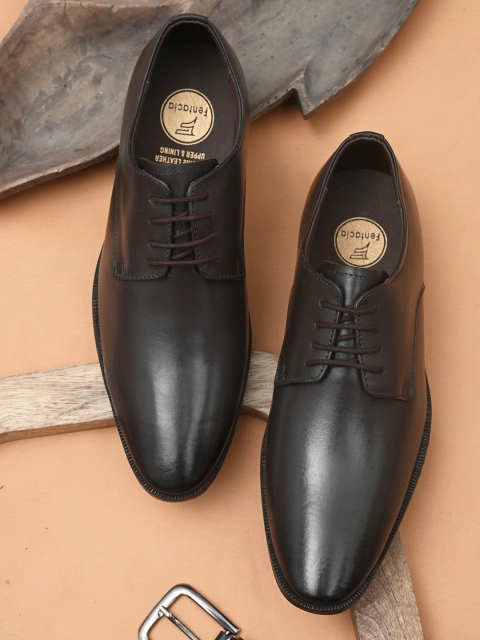 

Fentacia Men Brown Solid Genuine Leather Formal Debys