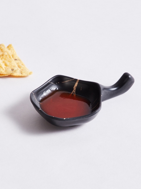 

Home Centre Black Printed Dip Bowl With Handle