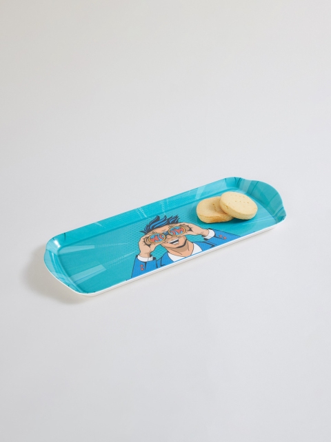 

Home Centre Blue Raisa Deck Of Cards Printed Rectangular Melamine Serving Tray