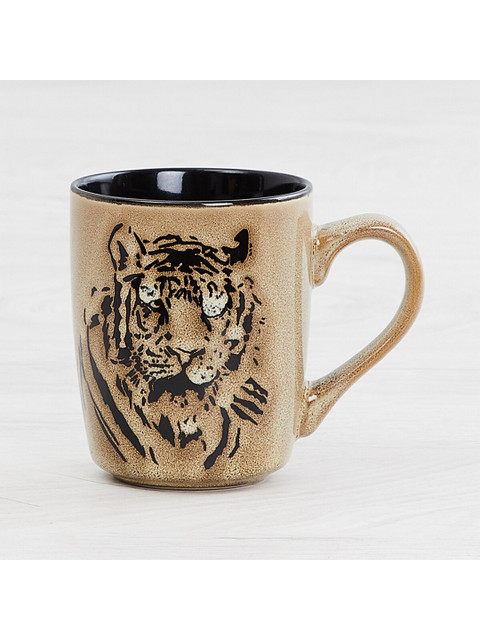 

Home Centre Brown & Black Printed Stoneware Glossy Mug