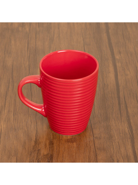 

Home Centre Red Textured Stoneware Glossy Mugs Set of Cups and Mugs