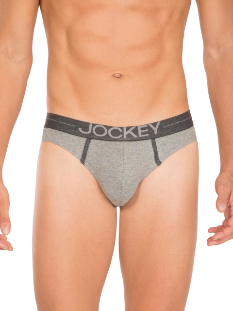 

Jockey Men Grey Solid Modern Classic Briefs 8044-0105
