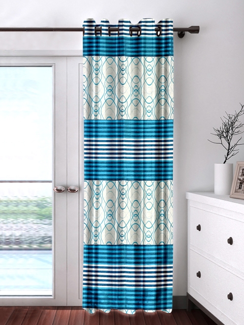 

Cortina Blue Single Patterned Blackout Door Curtain