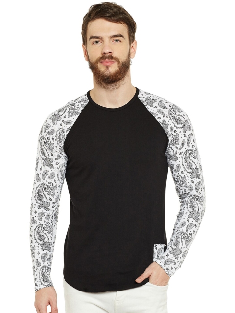 

LE BOURGEOIS Men Black Printed Cotton T-shirt