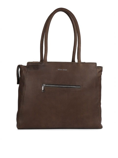 

PELLE LUXUR Unisex Brown Leather Laptop Bag