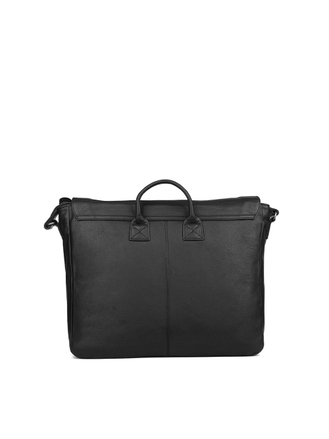 

PELLE LUXUR Unisex Black Leather Laptop Bag