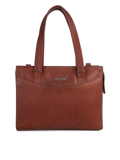 

PELLE LUXUR Unisex Brown Leather Laptop Bag