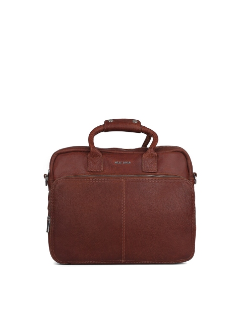 

PELLE LUXUR Unisex Brown Leather Laptop Bag