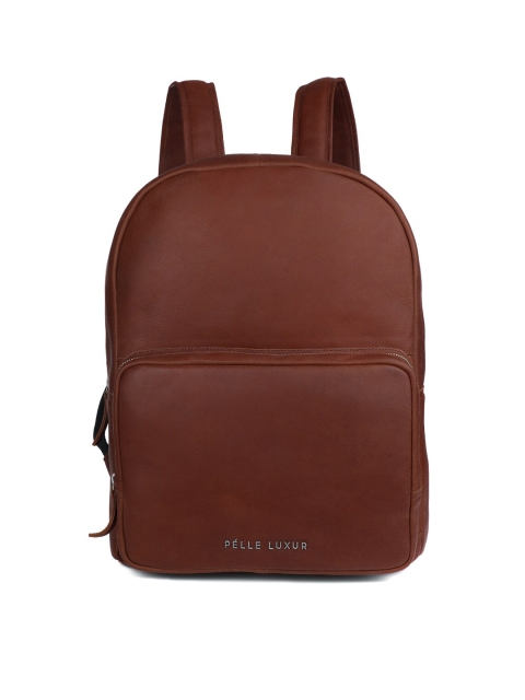 

PELLE LUXUR Unisex Brown Leather Laptop Bag