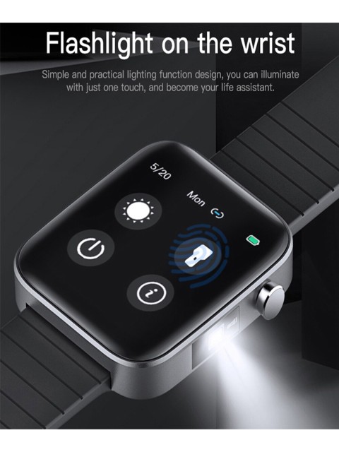 

EYNK Black Solid LitFit T68 1.54 Full Touch Display Waterproof Smart Watch, Red
