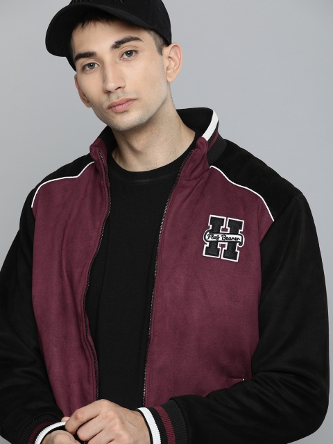 

Harvard Men Maroon Solid Varsity Jacket