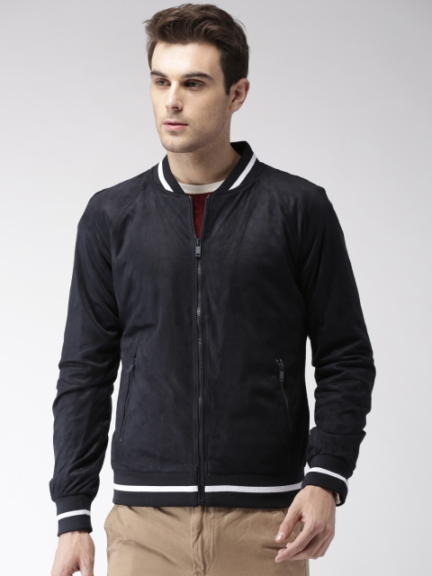 

Harvard Men Navy Blue Solid Sporty Jacket