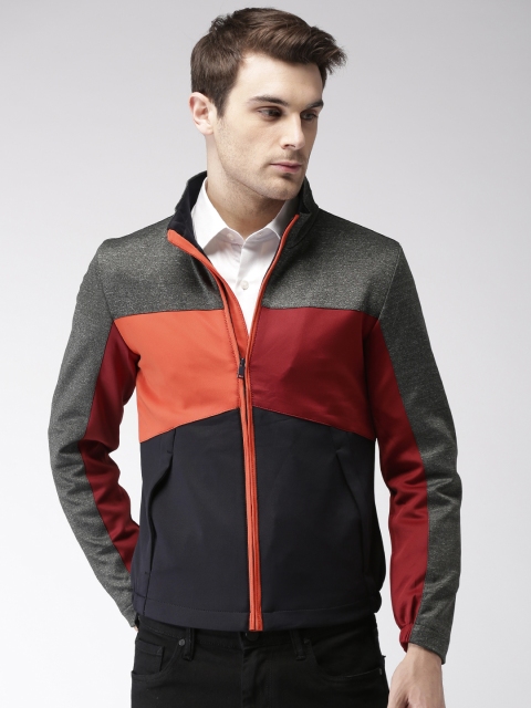

Harvard Men Navy & Maroon Colourblocked Sporty Jacket, Navy blue