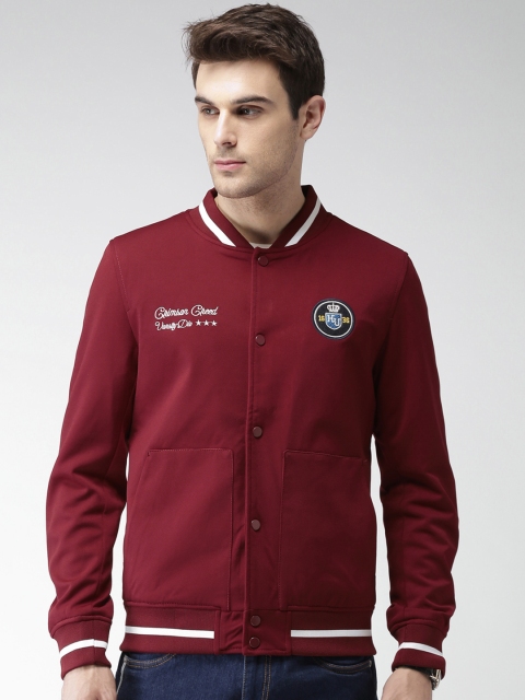 

Harvard Men Red Solid Sporty Jacket